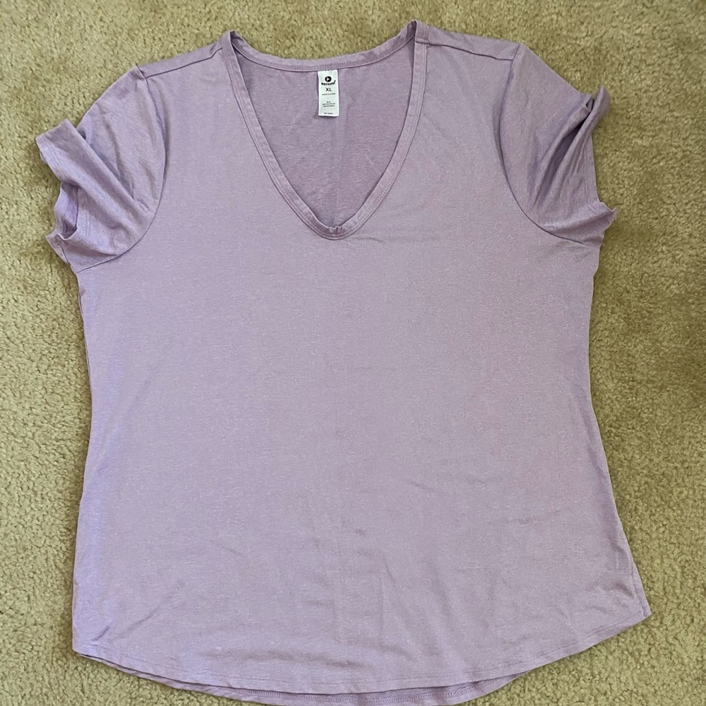 90 degrees purple athletic t-shirt. XL but runs a little smaller.